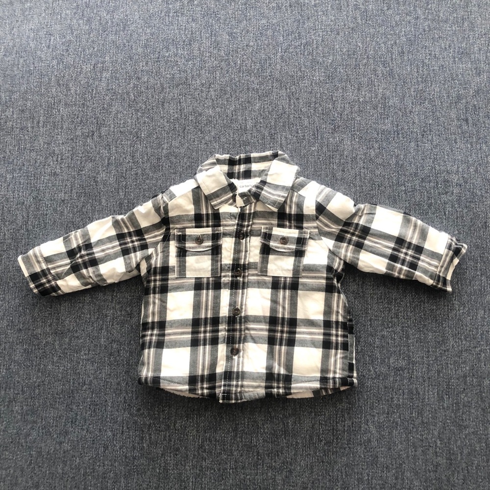 Carter’s button up plaid coat 6 months